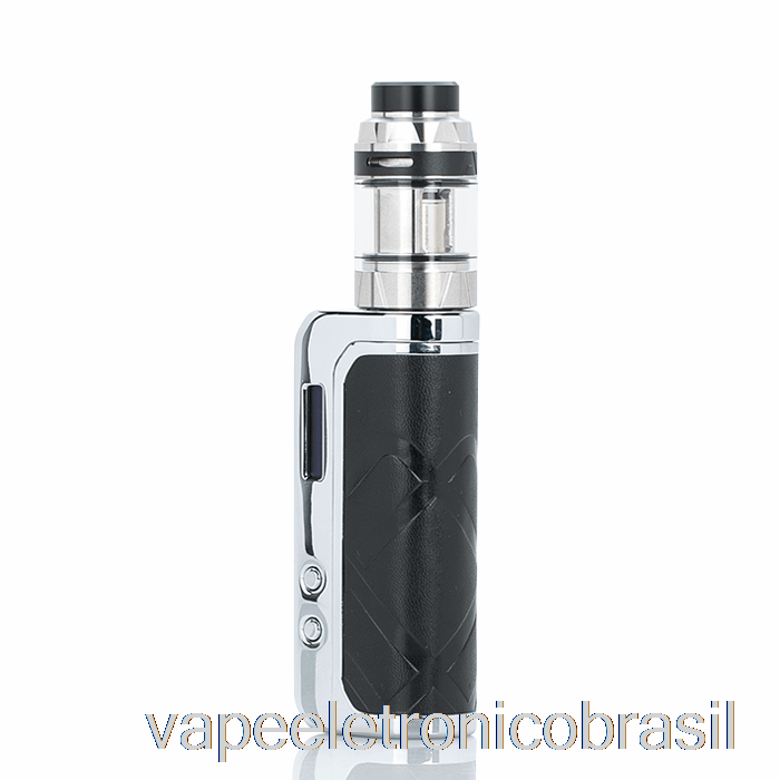 Vape Eletrônico Augvape Foxy One 120w Starter Kit Prata Preto Couro